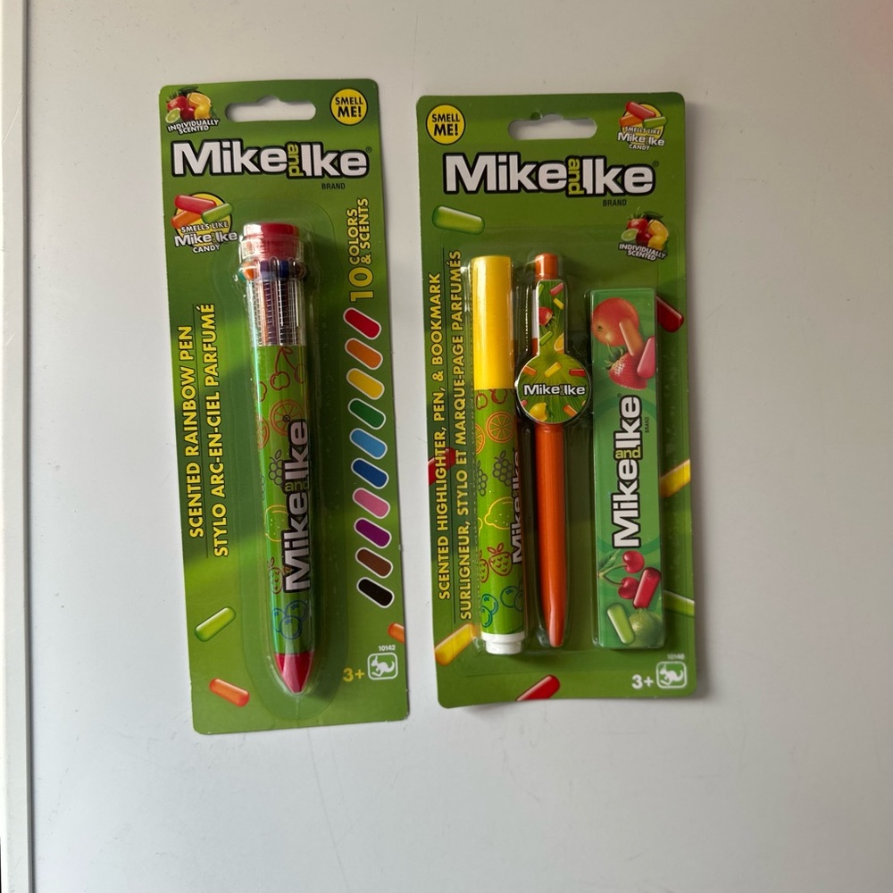 2 Pk Mike and Ike scented pens includes highlighter & bookmark
